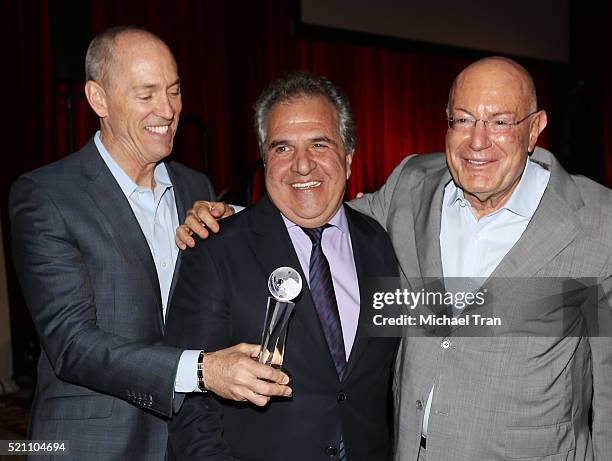 Chris Aronson, Fox Filmed Entertainment Chairman and CEO Jim Gianopulos, and Arnon Milchan attend CinemaCon and 20th Century Fox Present From Passion...