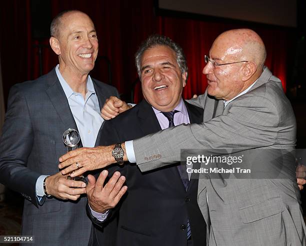 Chris Aronson, Fox Filmed Entertainment Chairman and CEO Jim Gianopulos, and Arnon Milchan attend CinemaCon and 20th Century Fox Present From Passion...