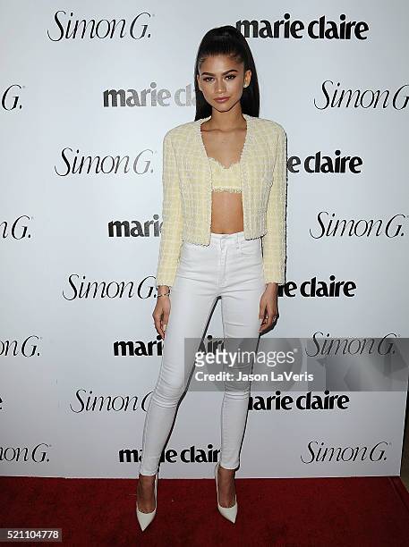 Zendaya attends the Marie Claire Fresh Faces party at Sunset Tower Hotel on April 11, 2016 in West Hollywood, California.