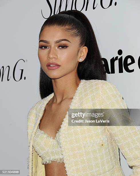 Zendaya attends the Marie Claire Fresh Faces party at Sunset Tower Hotel on April 11, 2016 in West Hollywood, California.