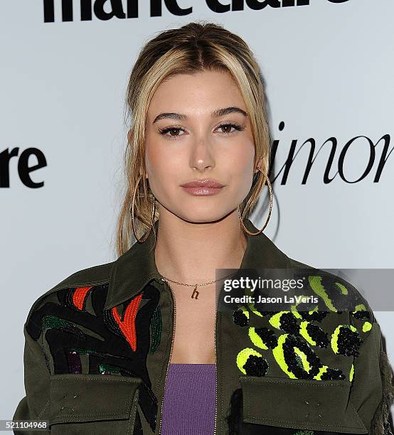 Hailey Baldwin attends the Marie Claire Fresh Faces party at Sunset Tower Hotel on April 11, 2016 in West Hollywood, California.