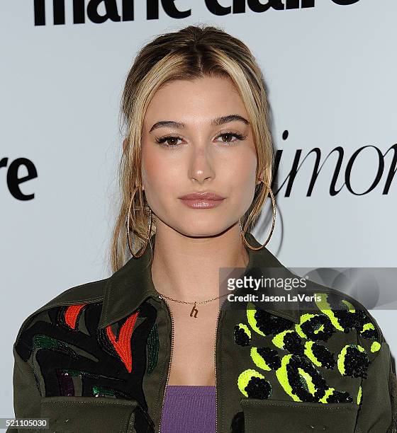 Hailey Baldwin attends the Marie Claire Fresh Faces party at Sunset Tower Hotel on April 11, 2016 in West Hollywood, California.