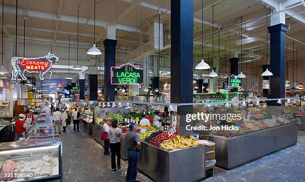 the grand central market. - grand central market los angeles foto e immagini stock