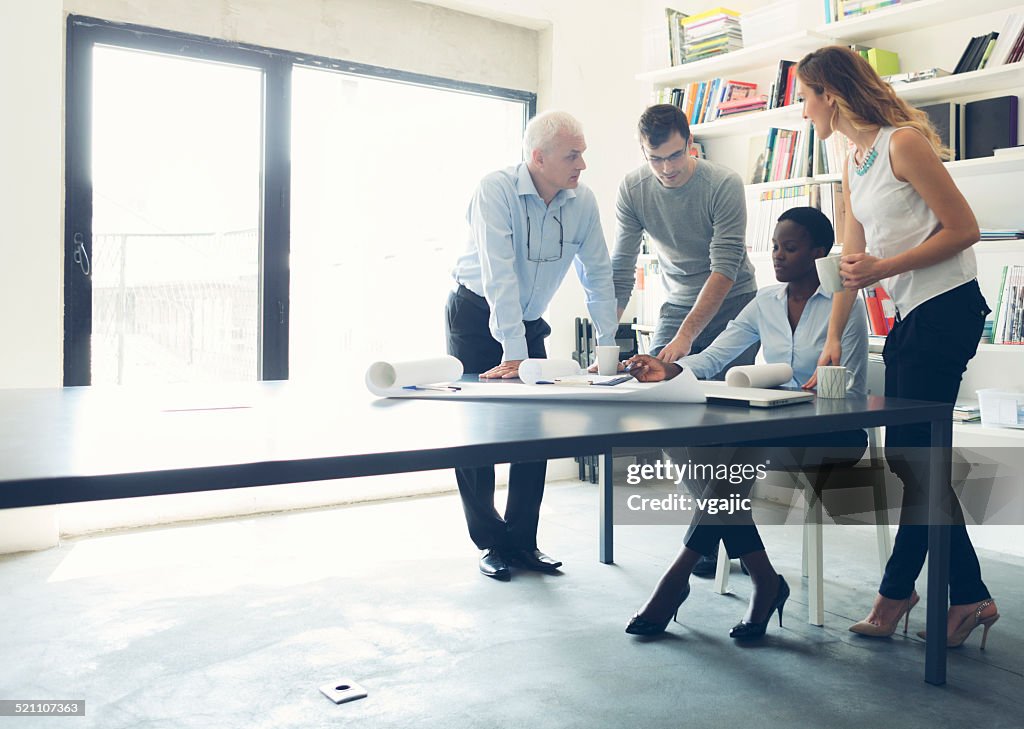 Multi-Ethnic Group of architects Have Meeting.