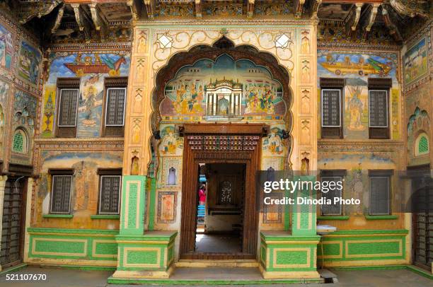 haveli, fatehpur shekhavati, rajasthan, india - shekhawati stock pictures, royalty-free photos & images