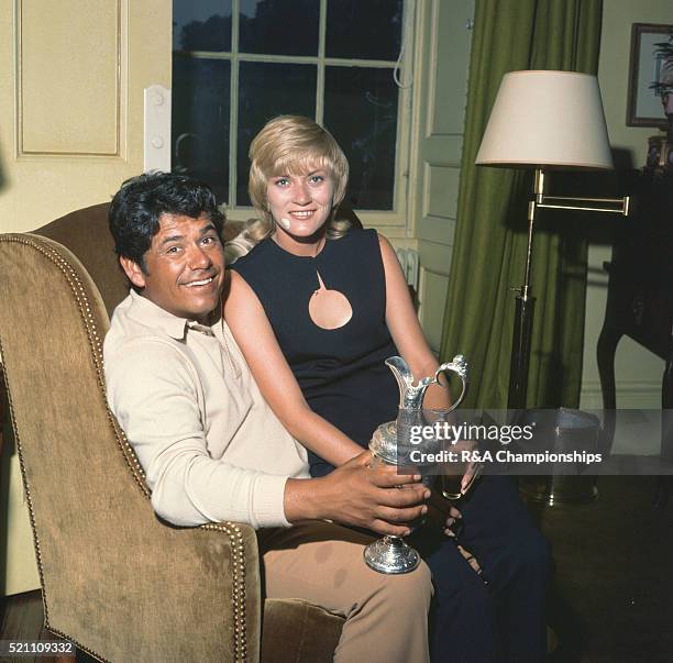 Open Championship 1972 at Muirfield Golf Links in Gullane, East Lothian, Scotland, held 12th - 15th July 1972. Pictured, Winner Lee Trevino and his...