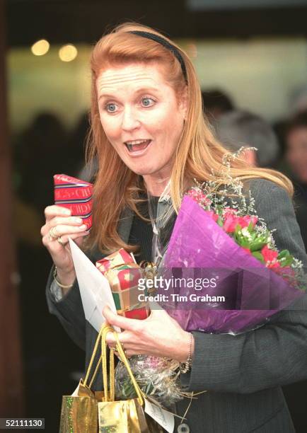 The Duchess Of York Arriving With Presents For The Annual Christmas Lunch Held For Members Of The Motor Neurone Disease Association In Surrey.