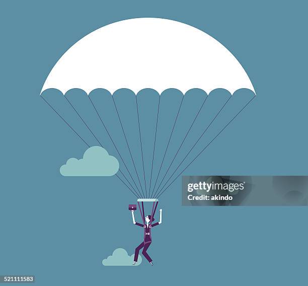 illustrations, cliparts, dessins animés et icônes de parachutisme - saut en parachute