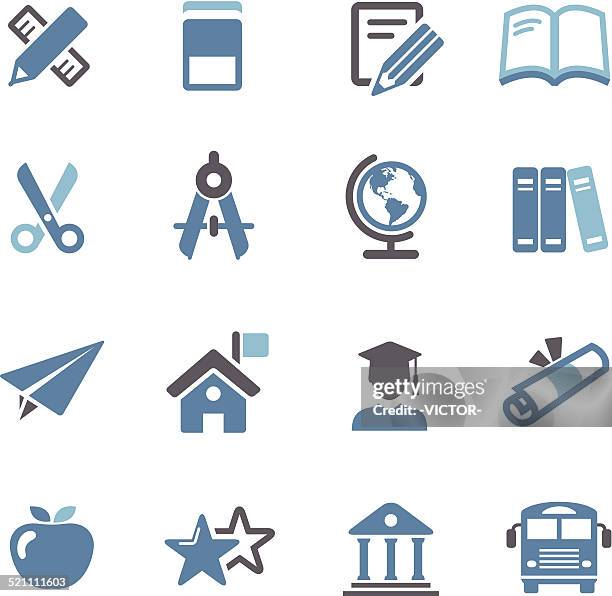 education icon - conc series - schoolhouse stock illustrations