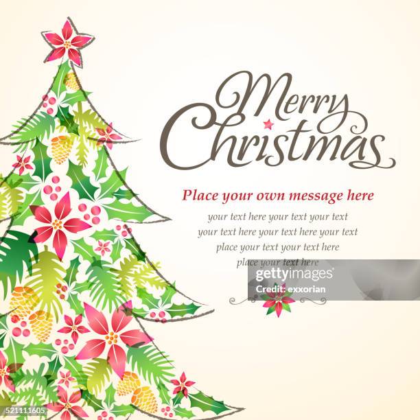 christmas tree shape form floral element - christmas angel stock illustrations