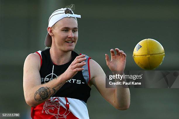 Giants contracted AFL player Cam McCarthy trains with South Fremantle at Fremantle Oval on April 14, 2016 in Fremantle, Australia.