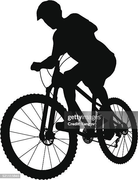 mountain biker - mountain bike stock illustrations