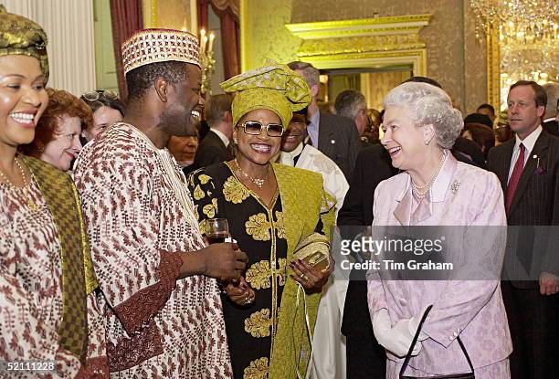 The Queen At Marlborough House In London For A Commonwealth Reception. She Is Meeting Members Of The Nigerian Business Community. Behind Far Right Is...