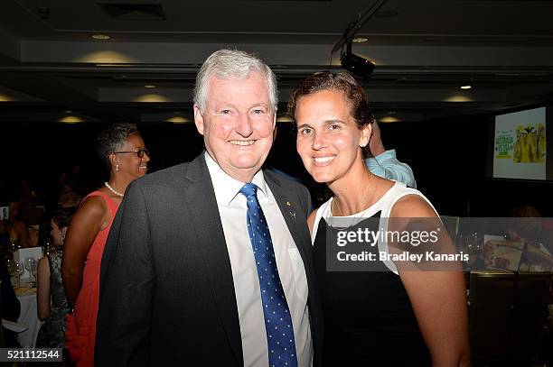 Vice President of the International Tennis Federation Geoff Pollard and USA Fed Cup Captain Mary Joe Fernandez pose for a photo during the Fed Cup...