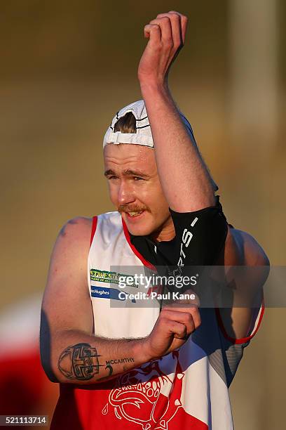 Giants contracted AFL player Cam McCarthy trains with South Fremantle at Fremantle Oval on April 14, 2016 in Fremantle, Australia.