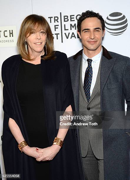 Producer Jane Rosenthal and designer Zac Posen attend "The First Monday In May" world premiere during the 2016 Tribeca Film Festival at John Zuccotti...