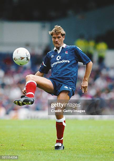 Chelsea player Glenn Hoddle in action during a FA Premier League match against Tottenham Hotspur at White Hart Lane on September 1, 1993 in London,...