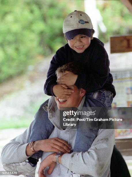 Prince William During His Raleigh International Expedition In Southern Chile, Playing With Alejandro Heredia Aged 6 From Tortel Nursery During His...