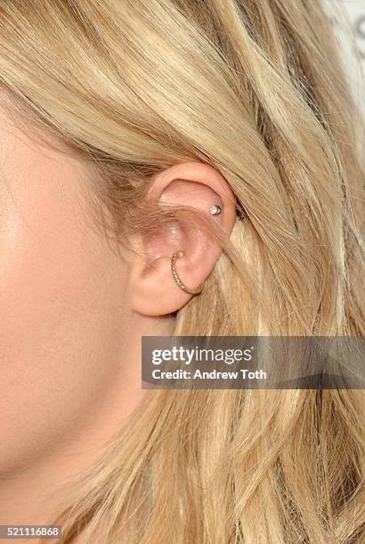 Actress Chloe Grace Moretz, earring detail, attends "The First Monday In May" world premiere during the 2016 Tribeca Film Festival at John Zuccotti...