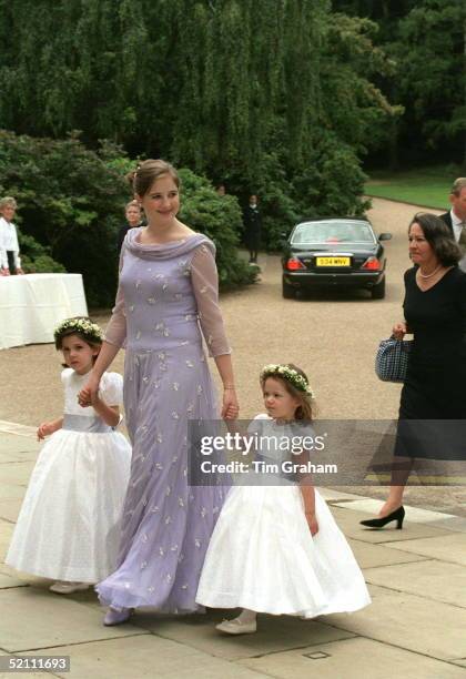 Princess Theodora Taking Fellow Bridesmaids Princess Maria-olympia And Princess Mafalda To The Wedding Reception For Princess Alexia Of Greece And...