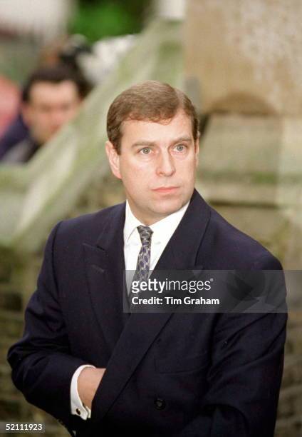 Prince Andrew Arriving For The Memorial Service For Susan Barrantes At St Paul's Church, Knightsbridge, London.