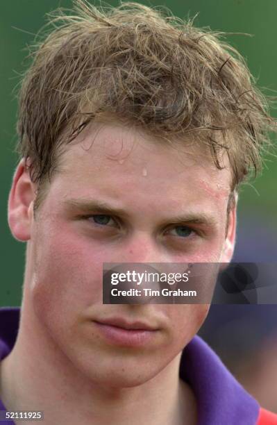 Prince William With Beads Of Sweat Running Down His Forehead After Playing A Very Hot Game On The "highgrove" Team For The Dorchester Polo Trophy To...