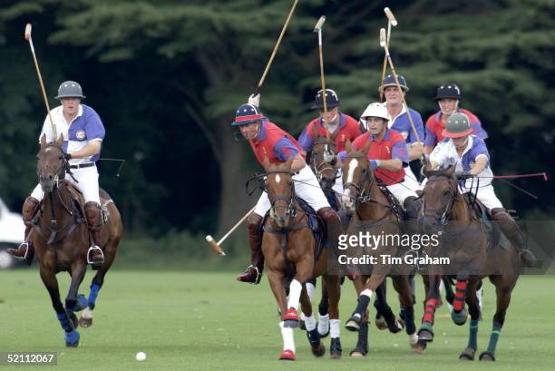 Polo At Cirencester In Gloucestershire - Prince Charles , Prince William And Prince Harry Were On The Same Team And They Won. Prince Charles Show...