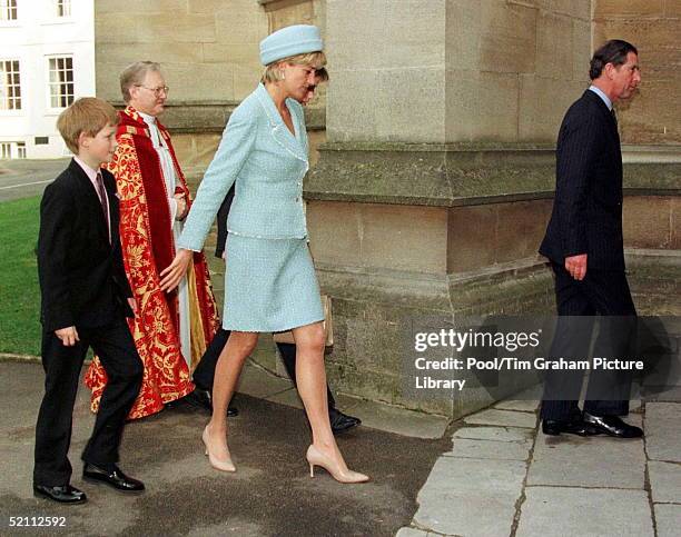 Prince Charles Arriving With His Family At St George's Chapel, Windsor