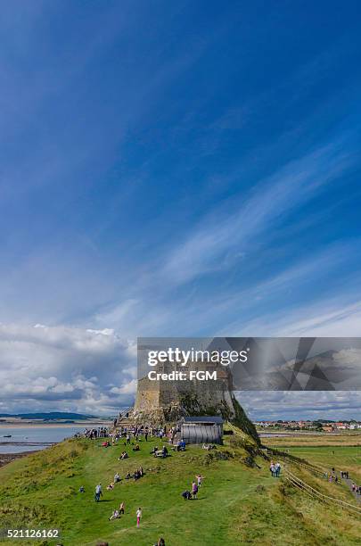 lindisfarne castle - holy island northumberland stock pictures, royalty-free photos & images