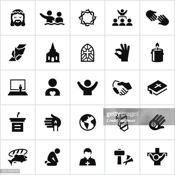 stockillustraties, clipart, cartoons en iconen met black worship icons - religieus-symbool