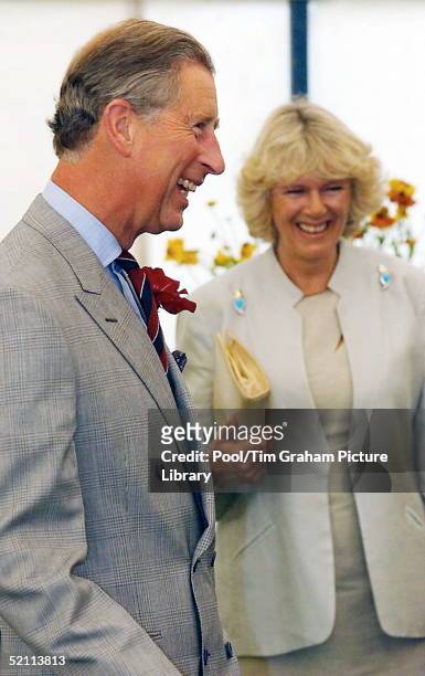 Prince Charles And Mrs Camilla Parker Bowles Walking Around The Sandringham Flower Show In Norfolk, Held On The Grounds Of The Royal Estate. This Is...