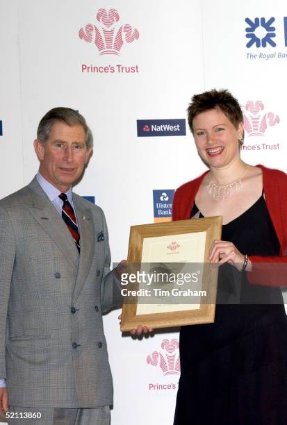 Prince Charles At Sandringham House Presenting A Prince's Trust Celebrate Success Award To The Young Achiever Of The Year, Sarah Collins, A Single...