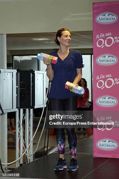 Alejandra Osborne presents Fitness Master Class by Central Lechera Asturiana at Go-Fit Gym on April 13, 2016 in Madrid, Spain.