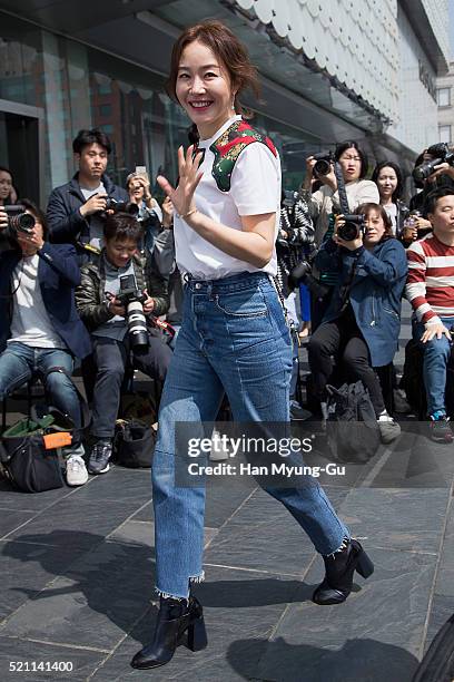 South Korean actress Um Jee-Won attends the "COACH 1941" Store Opening on April 14, 2016 in Seoul, South Korea.