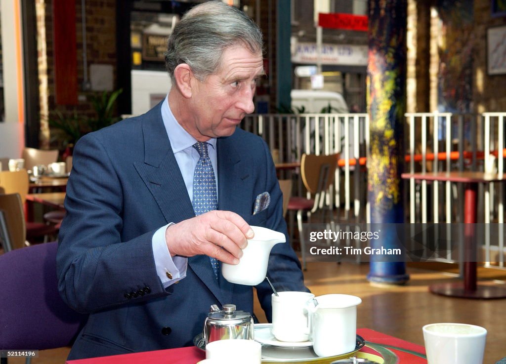 Charles Takes Tea In Cafe