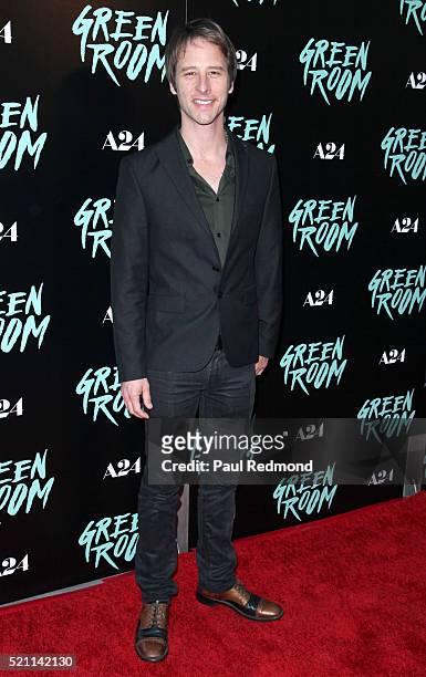 Actor Chesney Hawkes attends the Premiere of A24's "Green Room" at ArcLight Hollywood on April 13, 2016 in Hollywood, California.