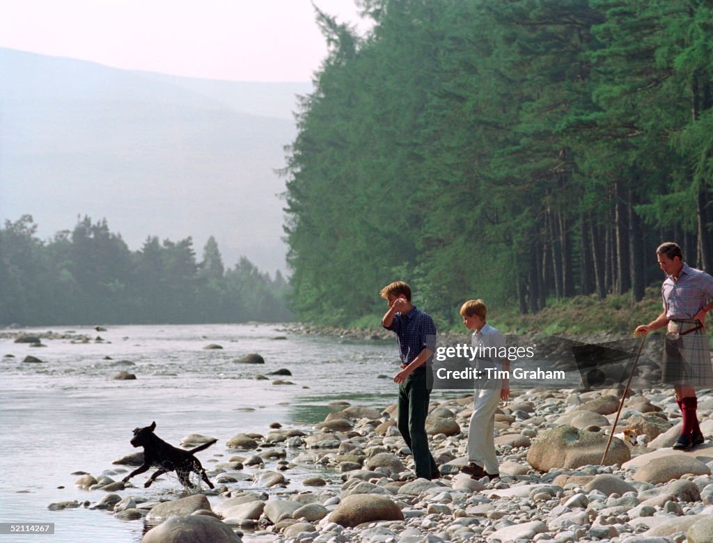 Charles, William, Harry And Dog