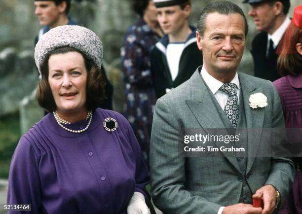 Lady Pamela Hicks With Her Husband David Hicks At Wedding Of Norton Knatchbull