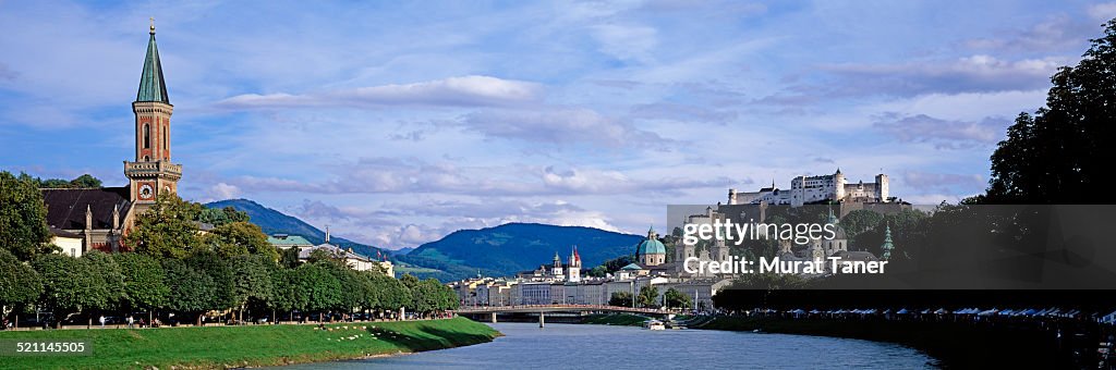 Salzach River and Hohensalzburg Castle