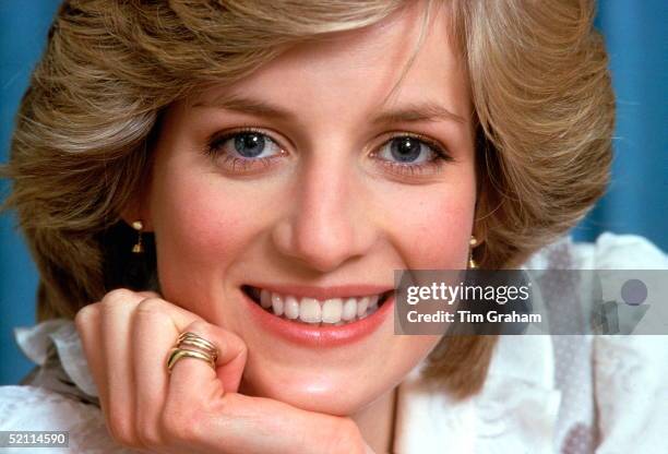 Diana, Princess Of Wales, Smiling During A Private Photo Session At Her Home, Kensington Palace. 1st Febuary 1983