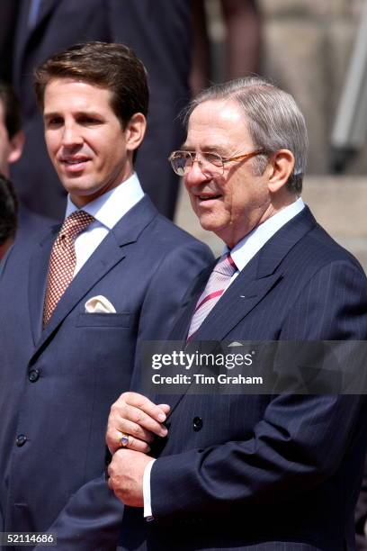 King Constantine And Son Crown Prince Pavlos Of Greece Arrive At Parliament Building, Christiansborg Palace In Copenhagen.