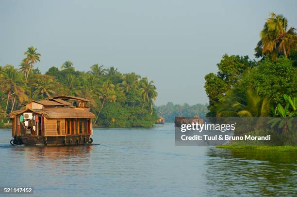 houseboat in allepey - houseboat stock pictures, royalty-free photos & images
