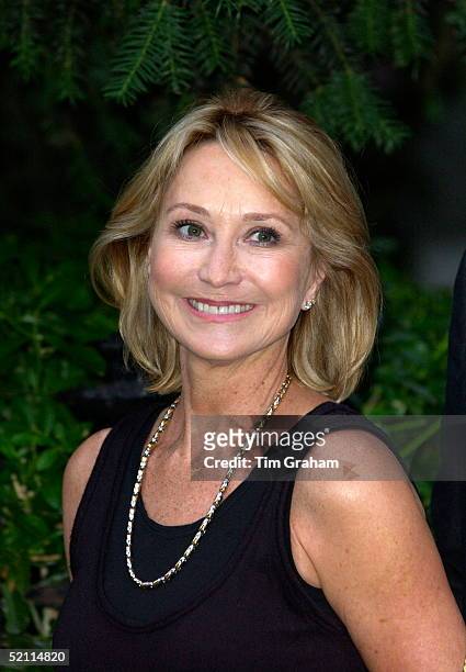 Actress Felicity Kendal In Classic Black Top With Gold And Silver Necklace Joins Other Celebrities For A Party In Carlyle Square In Fashionable...