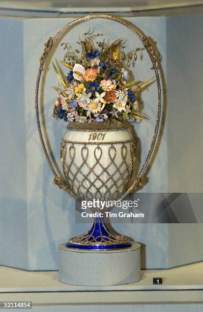 Basket Of Flowers Egg By Russian Jeweller And Goldsmith Peter Carl Faberge Forms Part Of A Royal Collection Of Works By Faberge In The Queens Gallery...