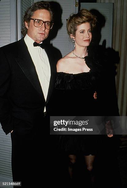 Michael Douglas and wife Diandra Douglas circa 1989 in New York City.