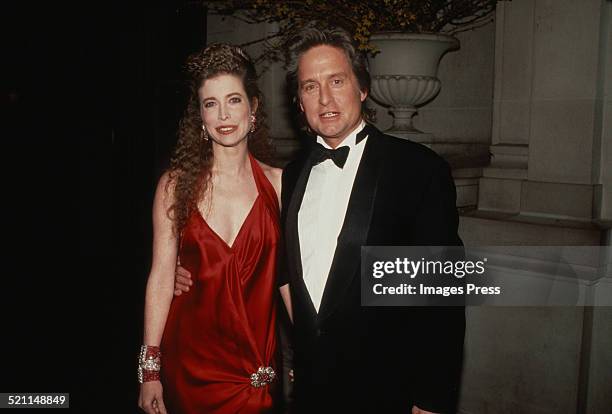 Michael Douglas and wife Diandra Douglas circa 1990 in New York City.