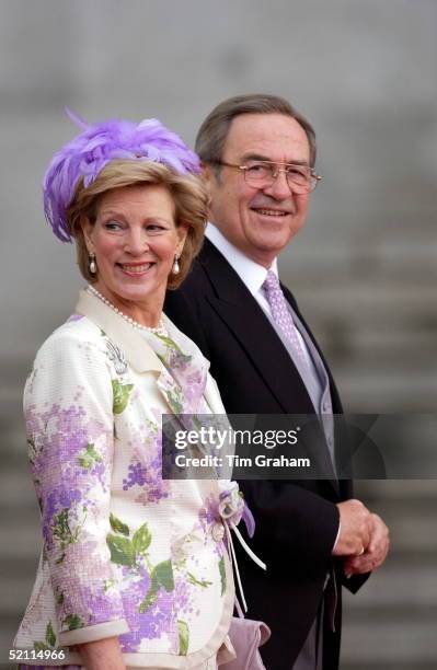 King Constantine Of Greece And Queen Anne-marie At The Spanish Royal Wedding