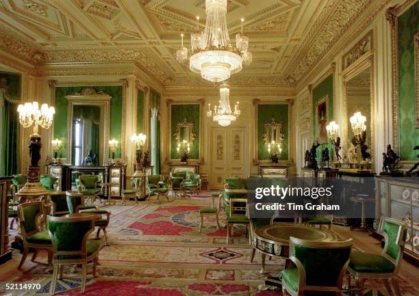 The Green Drawing Room, Restored Completely After The Fire At Windsor Castle