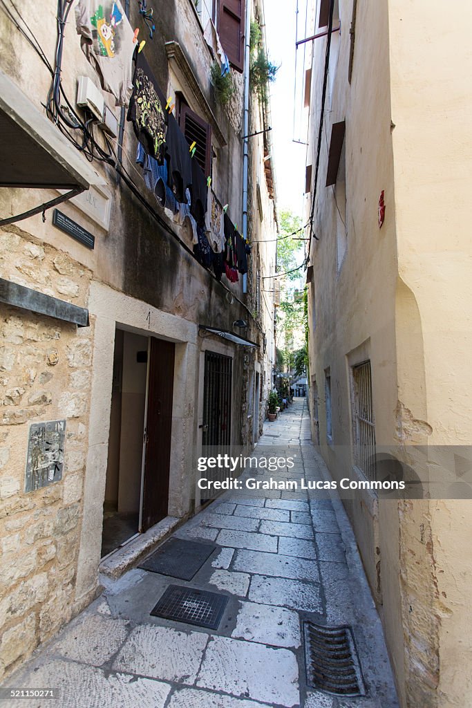 Residential street of Rodrigina Ulica, Split.