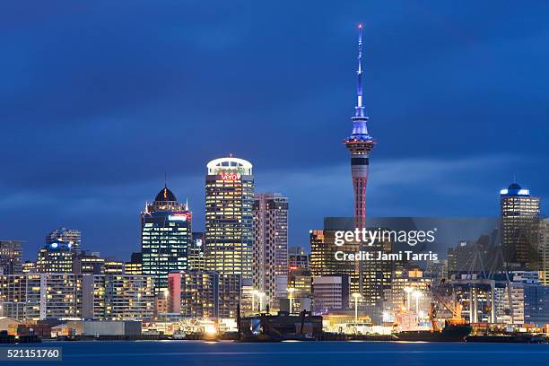 auckland skyline - auckland skyline stock pictures, royalty-free photos & images